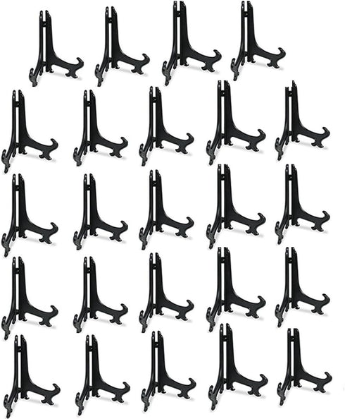 Artliving 4" Black Plastic Stand Cookie Holder Display Stand Place Card Holder Display Easels at Weddings, Birthday Party(24 Pack)...