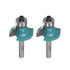 2pcs Roundover Router Bit 1/4 Shank 5/16" Radius Carbide Tipped Edge Rounding Over Bit with Bearing Guide, Woodworking Milling Tool, Cyan...