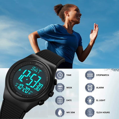 CakCity Digital Watch for Women Waterproof Stopwatch Sports Watches for Mens and Womens Unisex Outdoor Rubber Strap Multifunction Wristwatch with ...