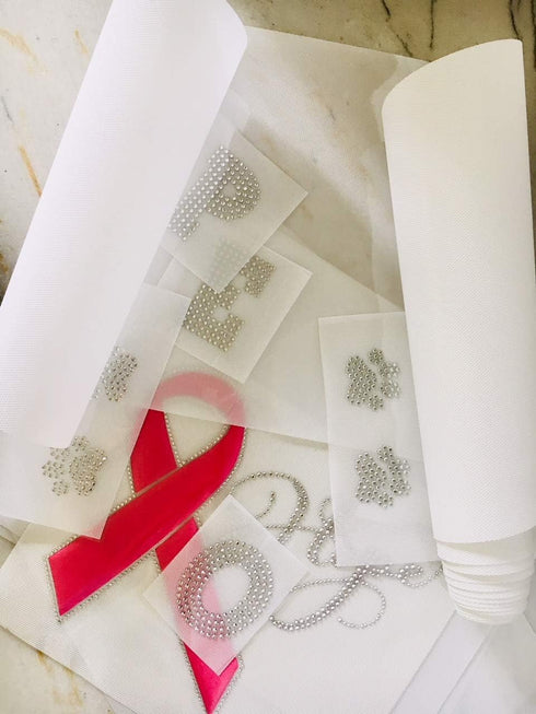 10 Ft x 12 inch Roll Hot Fix Rhinestones Transfer Film Paper - ThreadNanny...