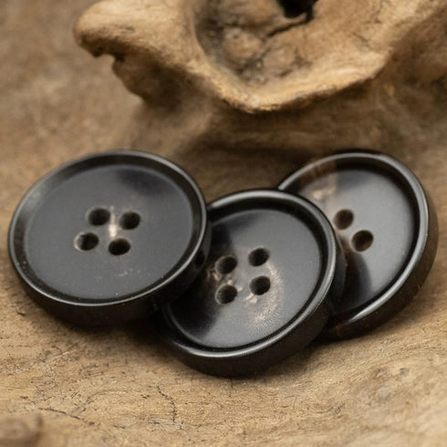 10 Pieces Large 28MM 1.1 Inch Natural Real Buffalo Horn Buttons for Men's Blazer, Peacoat, Coats, Jacket, Overcoat, Winter Coat, Uniform Genuine N...