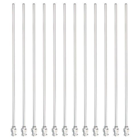 PATIKIL 12Ga x 5.9 Inch Stainless Steel Dispensing Needle Tips, 12Pcs Metal Glue Needle Tube Blunt Tips Luer Lock for Thick Glue Ink Lab, Silver...