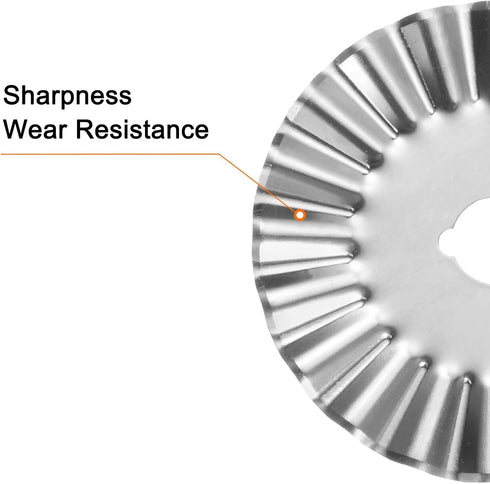 HARFINGTON 2pcs Rotary Cutter Blades 45mm Small Wave Blade SKS-7 Steel Sharpness Replacement Rotary Blade Quilting Rotary Cutter Blades for Fabric...