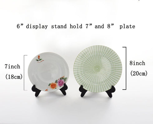 Artliving Black 6" Wood-Like Plastic Easels Plate Display Stands Picture Frame Stand Holder-Set of 4...