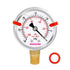 -30inHg-0 Glycerin Filled Pressure Gauge, 2-1/2" Dial Size, Stainless Steel Case, with Red Range Mark, 1/4" NPT Lower Mount, for Measuring Air Com...