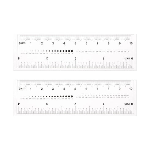 2pcs Film Flexible Ruler 4 Inch 0.1mm Scale PET Plastic Folding Straight Ruler Calibration Soft Ruler Measuring Tool for Factory, Transparent...