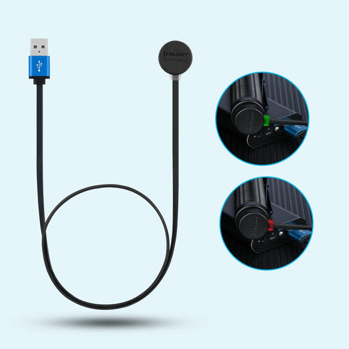 OLIGHT MCC 3 Charger in Balck Upgraded Smart Magnetic Charging Cable Only Suitable for Odin/Odin Mini/PL-Pro/Baton3 Series/Warrior Mini2/Perun 2/S...
