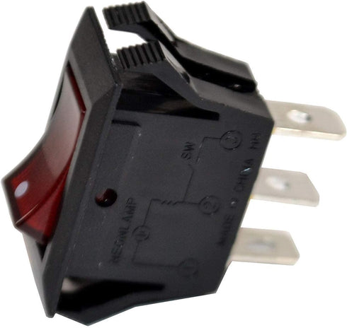 HQRP Red Lighted Rocker Switch ON OFF Compatible with Great Northern Princeton Popper Popcorn Machine NF1044...