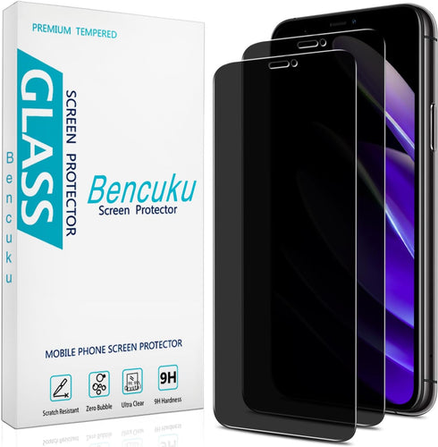 (2 Pack) by HPTech Privacy Screen Protector for Apple iPhone 11, iPhone XR 6.1 Inch Anti Spy Tempered Glass, 0.33mm, Bubble Free, Case Friendly......