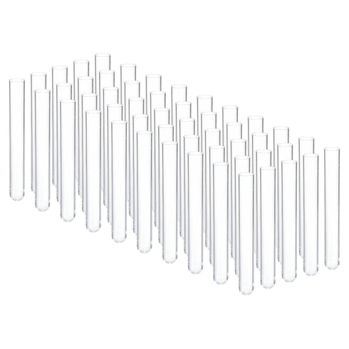 PATIKIL 8ml Plastic Test Tubes, 50Pcs 100x13mm Tubes for Scientific Experiments Party Decoration Candy Bead Storage Bath Salt Lab Use, Clear...