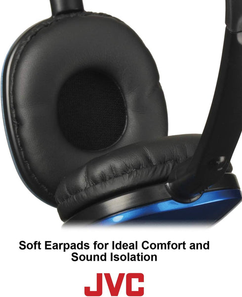 JVC Violet Flat and Foldable Colorful Flats On Ear Headphone with 3.94 foot Gold Plated Phone Slim Plug HAS160V...