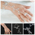 yueton Rhinestone Leaf Hand Harness Bracelet Bangle Fashion Ankle Bracelet Anklet with Chain Link Finger Ring for Women Sandals Beach Foot Jewelry...