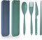 Large Plastic Reusable Utensils Set with Case, Travel Chopsticks Fork Spoon Knife Set for Lunch Box, Portable Cutlery Sets for Travel Camping Dail...