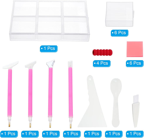 PATIKIL Diamond Painted Tray, 26PCS Diamond Painted Accessories Organizer Kits Large Diamond Art Trays Bead Rhinestone Sorting Tray Square Craft T...