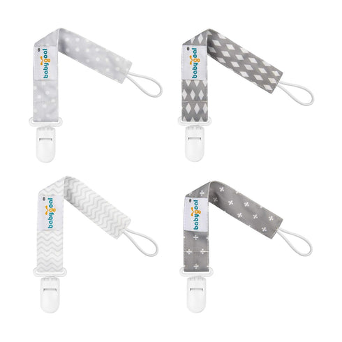 Babygoal Neutral Pacifier Clips, 4 Pack Binky Paci Holder and Leash for Boys and Girls Fits for Most Pacifier, Binkie Styles & Baby Teethers & Toy...