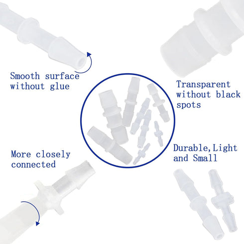 Plastic Hose Barb Fitting, 1/2" x 1/2" Pipe Connectors, Barbed Splicer Mender Joint Adapter Union Fitting, 6 Pcs...