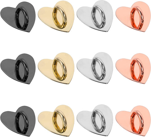 12 Pieces Phone Charm Hook, Cell Phone Finger Ring Phone Keychain Ring Adhesive Metal Phone Finger Grip Loop Stand Heart Holder for DIY Phone Case...