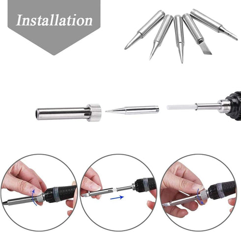 Mesee 17Pcs Soldering Iron Tips Kit 900M Lead-Free Solder Iron Tip Welding Replacement Accessories for Hakko, Radio Shack, TENMA, ATTEN, Quick, Ao...