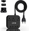 European Plug Adapter, Unidapt US to UK Europe Power Strip for EU/UK/US with USB C and 4 USB Ports, 3 AC Outlets, Wall Mountable, 5ft Extension Co...