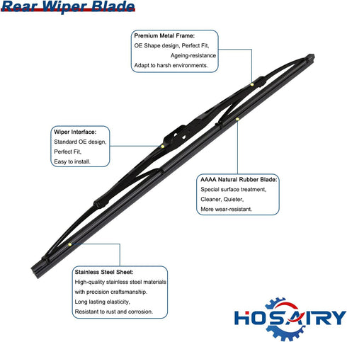 Rear Wiper Arm Blade Set for Porsche Cayenne 2003-2009 2010 Rear Windshield Wiper Arm Blade Assembly 95562804002...