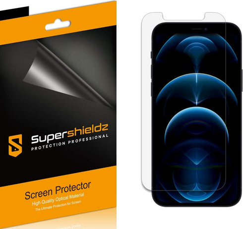 Supershieldz (6 Pack) Designed for iPhone 12 and iPhone 12 Pro (6.1 inch) Screen Protector, High Definition Clear Shield (PET)...