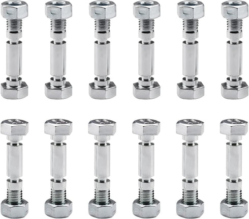 (12 Packs) 710-0890 Shear Pins with Nuts for MTD Cub Cadet Troy-Bilt and More Snow Blower - 12 Pcs 710-0890A and 910-0890A Snow Throwers fits Part...