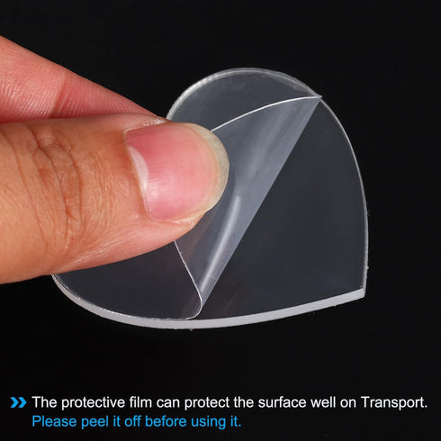 PATIKIL Acrylic Hearts Discs, 10 Pack Plastic Clear Blank Christmas Tree Ornament Keychain Transparent Pendant Hanging Decoration for Custom DIY 5...