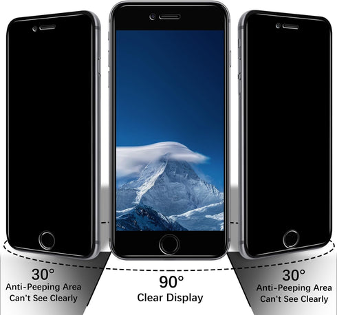 by HPTech (2 Pack) Privacy Screen Protector Designed for iPhone 8 Plus and iPhone 7 Plus 5.5-inch Anti-Spy Tempered Glass, Anti Scratch, Bubble Fr...