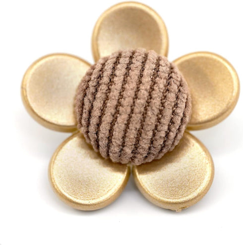 20 pcs Flower Brown Fabric Core Sewing Shank Coat Buttons -30mm -1 3/16"...