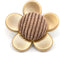 20 pcs Flower Brown Fabric Core Sewing Shank Coat Buttons -30mm -1 3/16"...