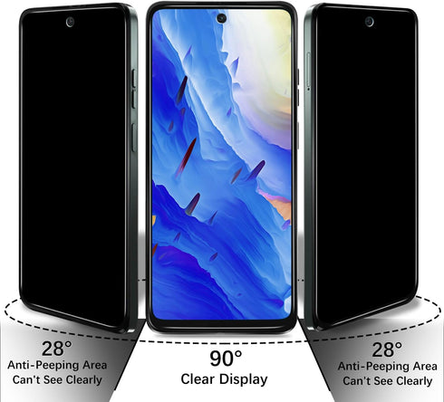 (2 Pack) Privacy Screen Protector for Motorola Moto G Play (2024) Anti Spy Tempered Glass, Bubble Free, Case Friendly...