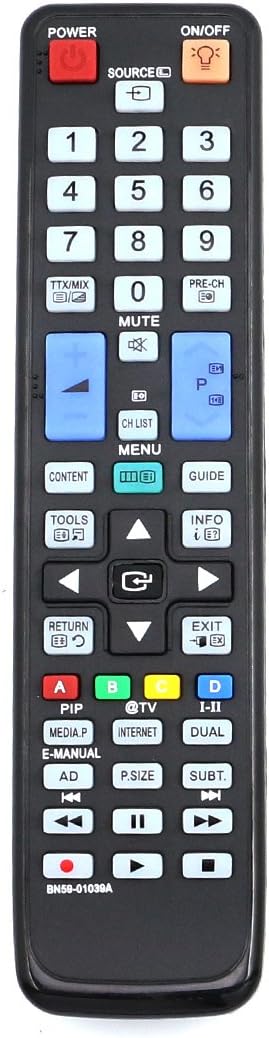BN59-01039A Replaced Remote fit for Samsung BN59-01042A BN59-01041A TV UE37C6620UK LE40C654M1W UE40C6530UK UE40C6540SK UE40C6620UK UE46C6620UK UE3...