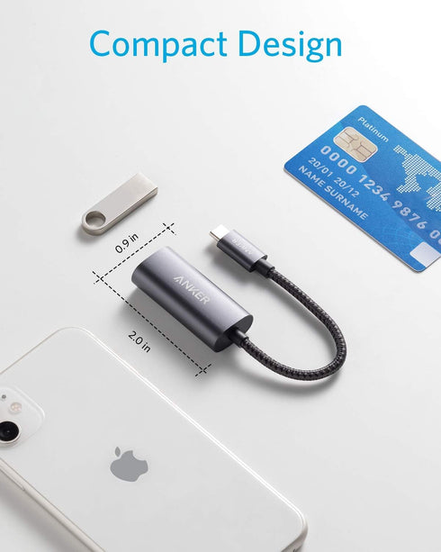 Anker USB C to Ethernet Adapter, PowerExpand USB C to Gigabit Ethernet Adapter, Aluminum Portable USB C Adapter for MacBook Pro, MacBook Air 2018 ...