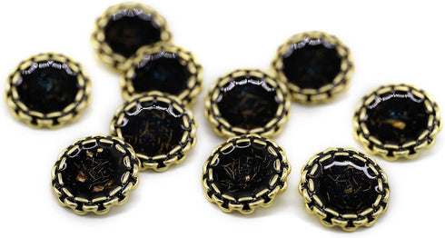 20 pcs Enamel Covered Copper Foil Fragments Floral Metal Shank Sewing Coat Buttons -25mm -1"...