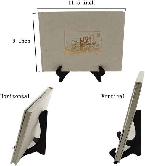 Artliving Black 8 Inch Wood-like Easels Plate Stand Holder Display Stands Picture Frame Stand-Set of 2...