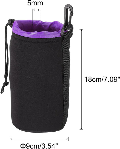 PATIKIL Camera Lens Bag, 3.5" IDx7.1 H Drawstring Lens Pouch with Thick Protective Neoprene, Lens Case for DSLR Camera Lens, Water Coffee Cups, Bl...