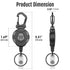 MNGARISTA 2-Pack Retractable Keychain, Heavy Duty Carabiner Badge Holder, Tactical ID Badge Reel with 31.5” Steel Retractable Cord, 8.0 oz...