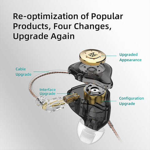 keephifi KZ EDX Pro in Ear Monitors KZ Headphones IEM Earphones with Dual DD HiFi Stereo Sound Earphones Wired Noise Cancelling Gaming Earbuds (Cy...