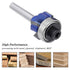 Mesee 4-Teeth Round Over Router Bit, 1/4 Inch Shank Corner Rounding Edge Trimming Router Bit Woodworking Milling Cutter Tool with 5/128 Inch Radiu...
