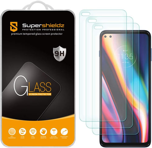Supershieldz (3 Pack) Designed for Motorola (One 5G) and One 5G UW Tempered Glass Screen Protector, Anti Scratch, Bubble Free...