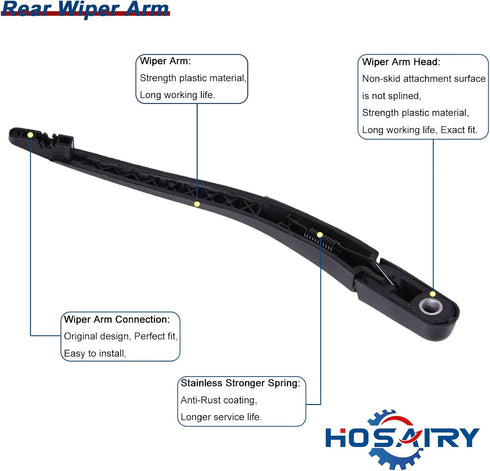 Rear Wiper Arm Blade Set for Dodge Magnum 2005-2008, for Dodge Nitro 2007-2009, for Chrysler 300C 2005-2008 Rear Windshield Wiper Arm Blade Assemb...