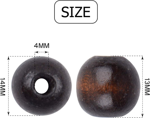 100pcs Natural Wooden Beads Round Ball Spacer Beads Decoration Accessories for Jewelry Making Finding Charms(14mm)...