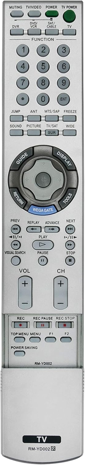 RM-YD002 Replaced Remote fit for Sony TV KDF-E55A20 KDF-E60A20 KDL-V26XBR1 KDL-V32XBR1 KDL-V40XBR1 1-479-327-12 KDFE55A20 KDFE60A20 KDLV26XBR1 KDL...