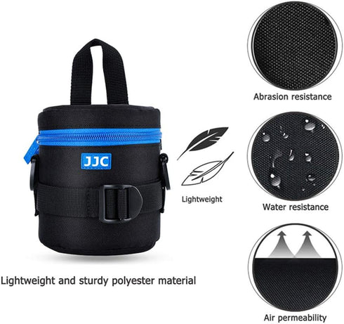 JJC Camera Lens Pouch Case for Canon EF-S 18-55mm EF 50mm Nikon AF-S 18-55mm Nikkor AF 50mm Fujifilm XF 16mm 23mm XC 15-45mm etc, Zipper Polyester...