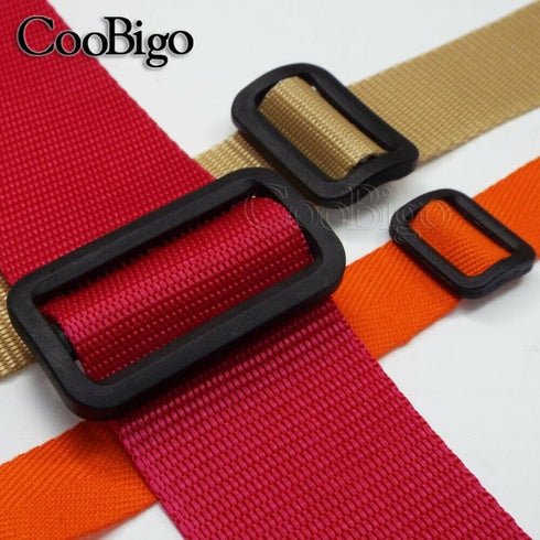 CooBigo 12 Pack Plastic Buckles for Straps 1-1/2 Inch Tri-Glide Slide, Plastic Slide Clip Heavy Duty Adjustable Webbing Tri-glides Slider Buckle f...
