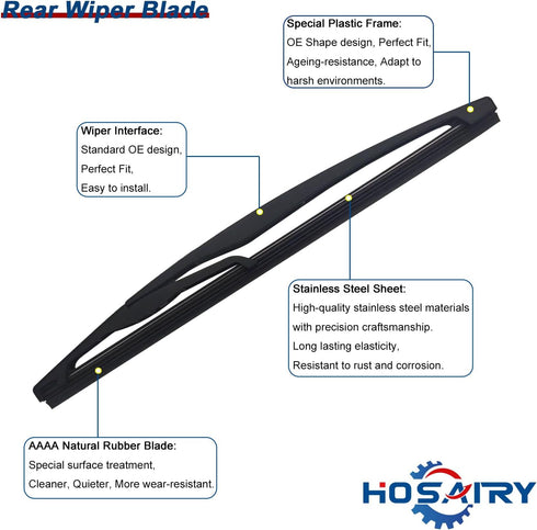 Rear Wiper Arm Blade Set for Dodge Magnum 2005-2008, for Dodge Nitro 2007-2009, for Chrysler 300C 2005-2008 Rear Windshield Wiper Arm Blade Assemb...