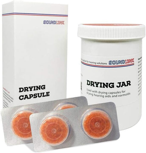 Hearing Aids Drying Kit Drying Jar Drying Dehumidifier Dryer (Two Cards Drying Capsules and One Drying Jar) (60 * 85mm)...