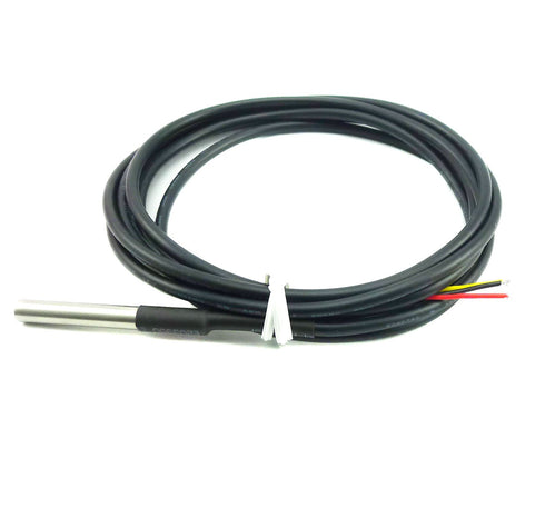 3PCS DS18B20 Waterproof Stainless Steel Temperature Sensor Digital Temperature Probe Sensor Cable Temperature Range (-55?~ +125?) 6 * 50mm 2 Meter...