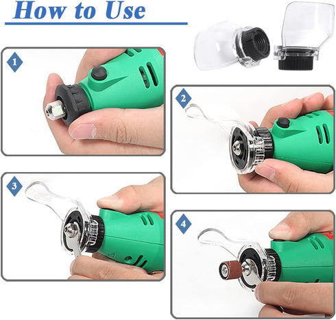 Mesee 4 Pieces Rotary Tool Shield, Electric Grinder Protective Cover Guard Case Safety Electric Drill Protector Tool Attachment Kit Grinder Access...