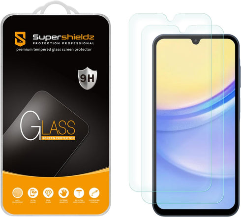 Supershieldz (2 Pack) Designed for Samsung Galaxy A15 5G Tempered Glass Screen Protector, Anti Scratch, Bubble Free......